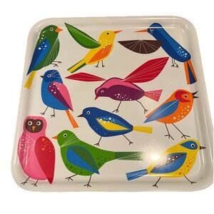 IKEA BARBAR Bird Serving Tray Melamine 13x13 MCM Scandinavian Mod Party Retro